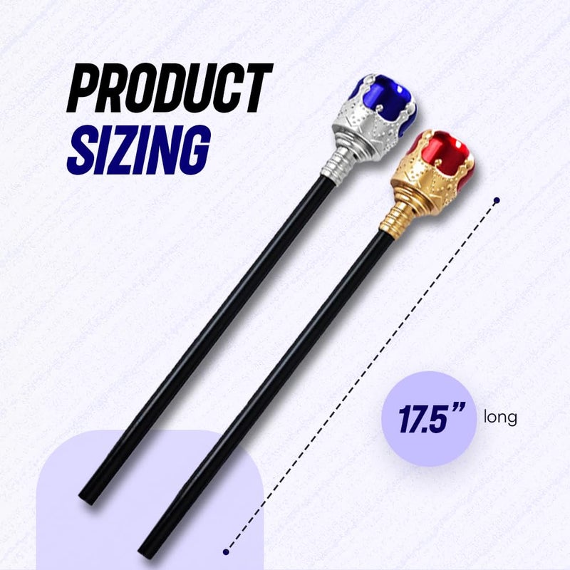 Tigerdoe Kings Crown - Royal King Crowns and Princess Tiara - Queen Costume Accessories (King Scepters) - Image 2